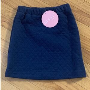 BISBY‎ Quilted Mini Skirt, Navy Trellis NWT size 8